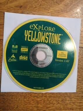 The Learning Company Explore Yellowstone PC, 1997, Windows Mac Disc Only